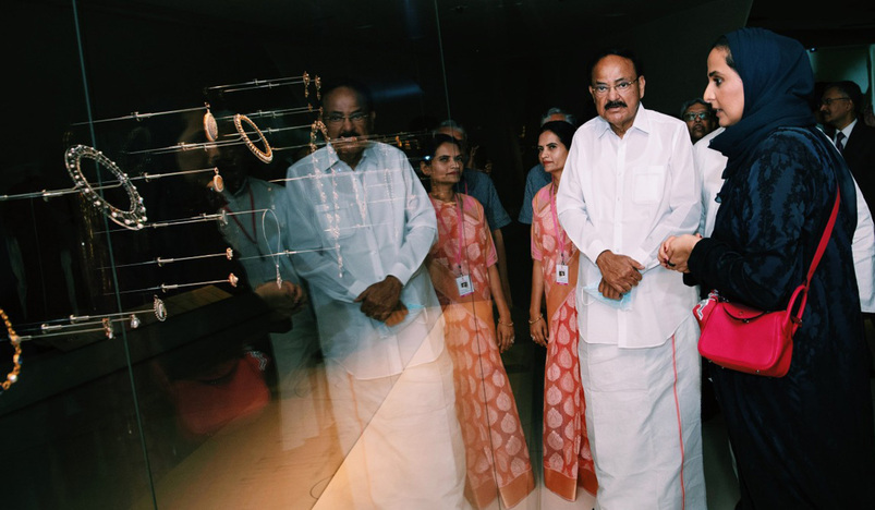Sheikha Mayassa with Indian Vice President